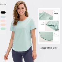 Woman Tennis T-shirt Short-sleeved Breathable Sports Shirt Ladies Elastic Workout Fitness Tops Summer Female Dry Fit Sportwear