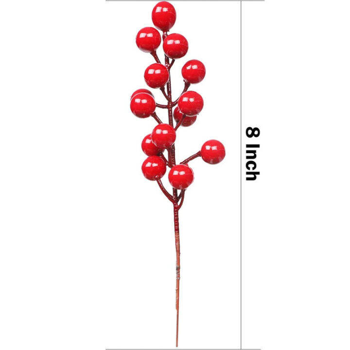 1-5-10-20ชิ้น19ซม-ชุดเบอร์รี่คริสต์มาสสีแดงสำหรับของตกแต่งต้นไม้คริสต์มาสต้นผลไม้เล็กๆสีแดงคริสต์มาสประดิษฐ์สำหรับงานฝีมือแบบทำมือพวงดอกไม้พวงมาลัยของประดับตกแต่งคริสต์มาส