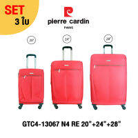 (Set 3 ชิ้น) Pierre Cardin (ปีแอร์การ์แดง) กระเป๋าเดินทางแบบผ้า กระเป๋าล้อลาก กระเป๋าขึ้นเครื่อง รุ่น GTC4-13067-N4 ขนาด20/24/28 หมุนได้ 360 องศา พร้อมส่ง