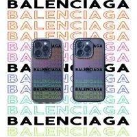 เคสใส X BALENCIAGA Apple IPhone 11 12 13 14 Pro Max กรอบแข็งใสอะคริลิคด้านหลังแบบใสพร้อมกล่องแกะสลักโลโก้