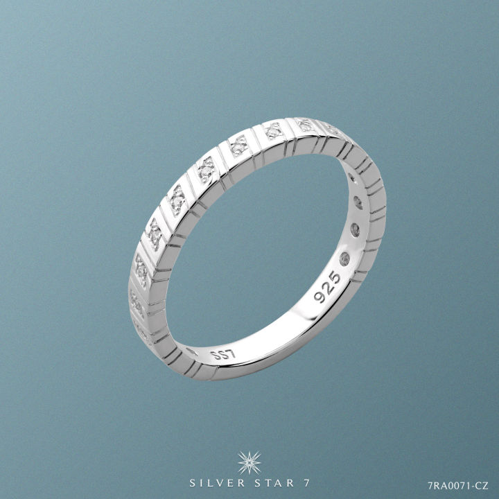 silver-star-7-seven-infinity-collection-แหวนเงินแท้-925-ชุบโรเดียม-ฝัง-cz-หน้ากว้าง-3mm-7ra0071
