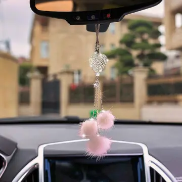 Car Hanging Disco Ball Decor Reflective Auto Rear View Mirror Charm Pendant  ^