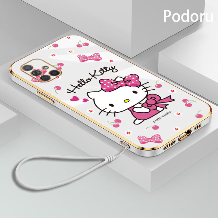 เคส-samsung-a71เรียบง่ายสุดหรูชุบทองเคสโทรศัพท์-hello-kitty-เคสซิลิโคน-tpu-นิ่ม