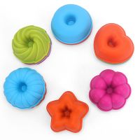 THLT9A 24 Individual Silicone Doughnut Mold Baking Cake Silicone Mold DIY Baking Oven Mold for Baking