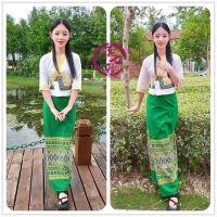 ❣┇₪  Eight sleeve Thai ladies white v-neck blouse dai hotel welcome Thai blankets the spring and autumn period and the ladies