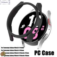 Fillipohn กรอบกันกระแทกแบบแข็ง Casing PC ป้องกันรอยขีดข่วนกรอบป้องกันแฟชั่นสำหรับ Samsung Galaxy Watch 6 Classic 47Mm 43Mm 44Mm 40Mm