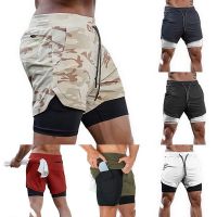 [Rear Waves]2022 NewShorts Men Double-Deck JoggingShorts Men 2 IN 1 Mens GYM ShortWorkout Short Pants Man