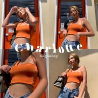 Atipashop - Charlotte crop เสื้อครอป มาใหม่ ผ้ากลิตเตอร์ ทรงน่ารักสุดๆ