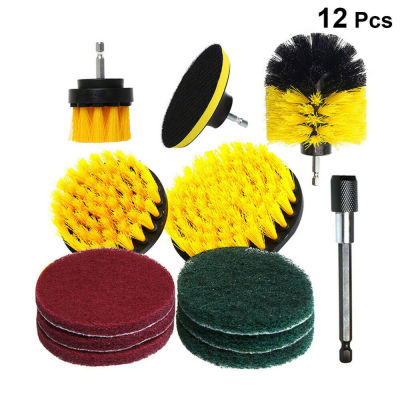 12pcsSet Drill Scrubber Brush Car Kit Detailing Tile Grout Car Boat RV Tub Cleaner Scrubber Cleaning Tool Brushes Cleaning Kit
