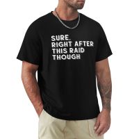 Video Gamer Gifts - Sure, Right After This Raid Though T-Shirt Heavyweight T Shirts Tops Mens T-Shirts Anime