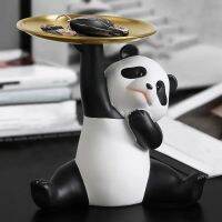 Cute Panda Tray Key Storage Desktop Decoration Living Room Luxury And Creative Home Decoration