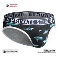 กางเกงในชาย Private Structure Underwear - PRD Mini Brief - Sharks Black/Blue by TonyJocks กางเกงชั้นในชาย ทรงบรีฟ ลายฉลาม สีดำ กางเกงใน กางเกงชั้นใน กางเกงชั้นในผช กกนผู้ชาย กกนผช กางเกงในผู้ชาย กกน เซ็กซี่