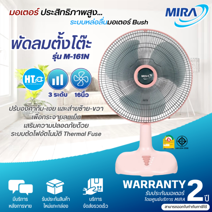 ส่งฟรี-mira-พัดลมตั้งโต๊ะ-รุ่นm-161n-รับประกันมอเตอร์-2-ปี-hitechcenter-htc