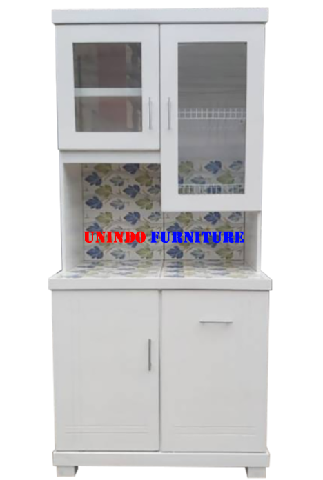 Lemari Dapur Rak Piring Kayu Kitchen Set 2 Pintu Putih Lazada Indonesia