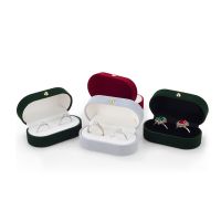 Portable double ring box display jewelry stand wedding engagement ring box