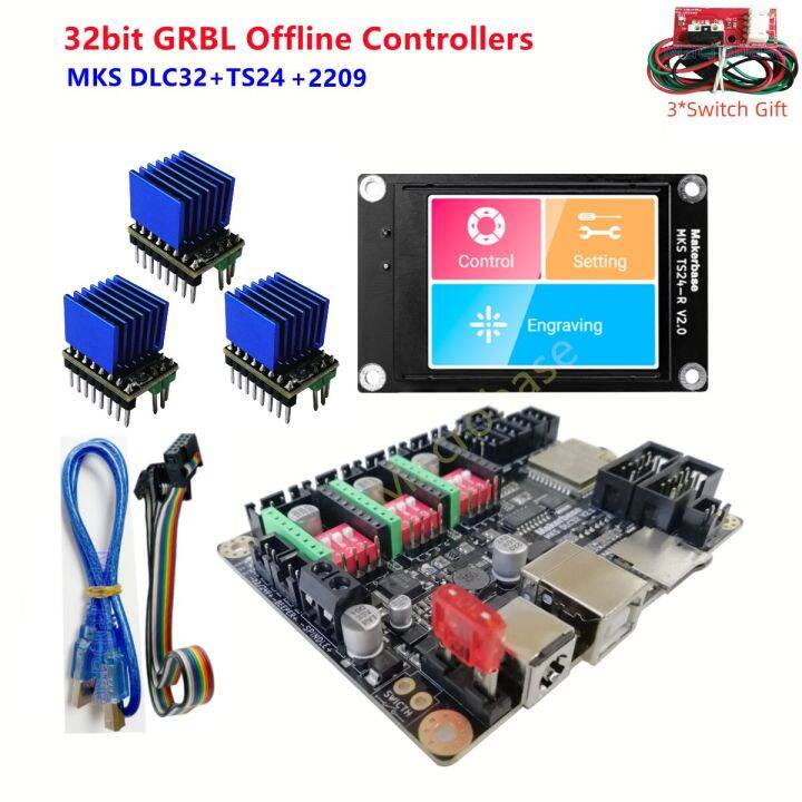 grbl 32 bit CNC shield controller ESP32 WIFI MKS DLC32 offline control