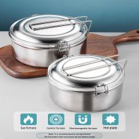 304 Stainless Steel Round Lh Box Big-Capacity 2-Layer Bento Box Separate Boxes Leak Proof Picnic Box For Students Canteen