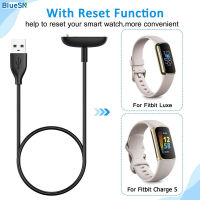 BLUESN เครื่องชาร์จ USB สำหรับ Fitbit Luxe สายชาร์จสำหรับชาร์จ Fitbit 5 USB อะแดปเตอร์แท่นชาร์จแบบไร้สายอุปกรณ์เสริมสำหรับนาฬิกาอัจฉริยะ