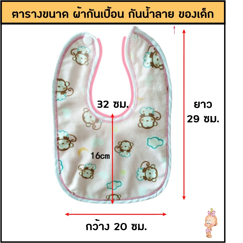 ผ้ากันเปื้อนเด็กลายการ์ตูน