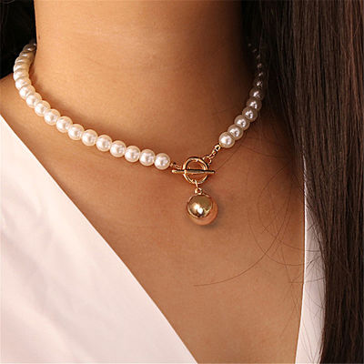 Alloy Material Versatile Clavicle Chain Peach Heart Pendant Stainless Steel Necklace Heart-shaped Necklace