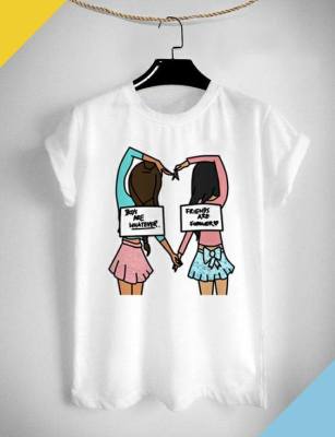 เสื้อยืดลาย เพื่อนกันตลอดไป Best Friend Forever น่ารัก สีสันสดใส ใส่สบาย ไม่ยืด ไม่ย้วย