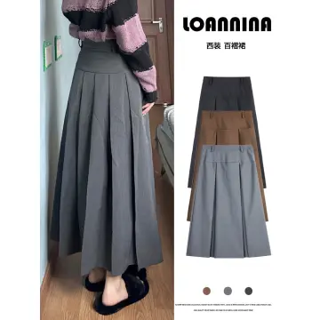 Shop Pleated Midi Skirt Gray online - Jan 2024