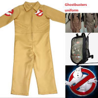 เด็กชุดฮาโลวีนธีมภาพยนตร์ Ghostbusters ชุดคอสเพลย์เสื้อผ้า Jumpsuit กระเป๋าเหมาะสำหรับผู้ใหญ่และ3-15ปีเด็ก