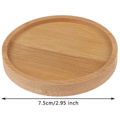 Bamboo Round Square Plates for Succulents Pots Trays Base Stander Garden Decor