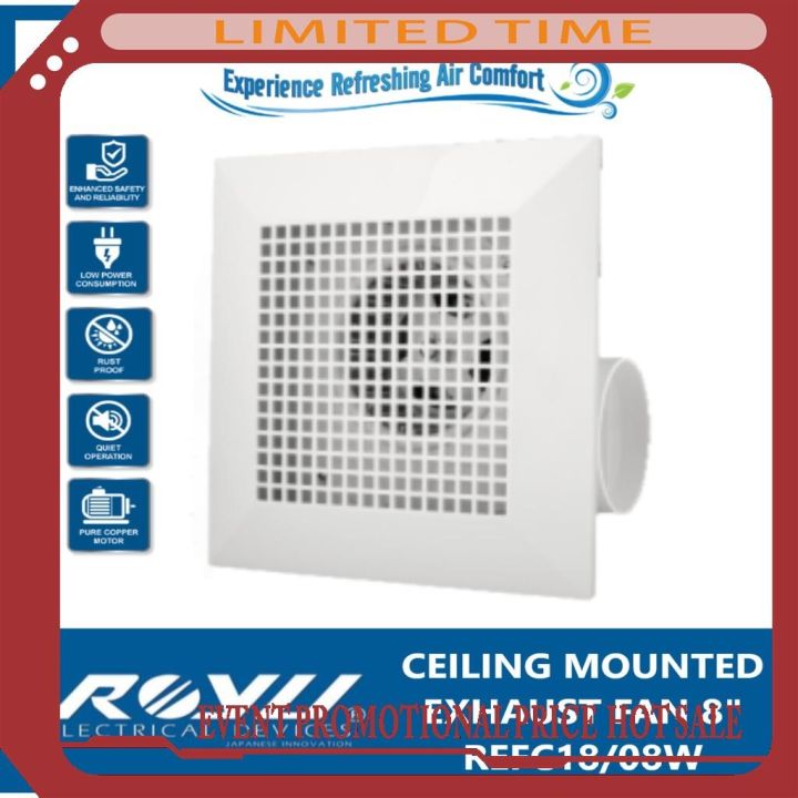 Royu Ceiling Mounted Exhaust Fan 8 REFC18/08W Original Authentic ...