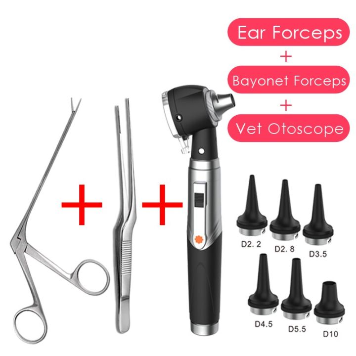 medical-vet-animal-ear-endoscope-earwax-remover-hartman-alligator-crocodile-veterinary-forceps-otoscope-cleaner-clip-tweezer-set