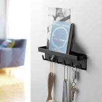 Key Ring,Wall Keychain,With Shelf,Key Tray with Shelf and 6 Self-Adhesive Hooks,Key Bar for Office Bathroom