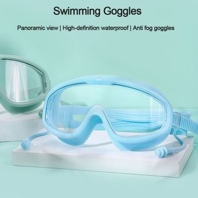 ZHUWNANA ใช้ได้ทุกเพศ อุปกรณ์กีฬาสำหรับเด็ก กันน้ำกันฝ้า ความละเอียดสูง มุมมองกว้าง พร้อมที่อุดหู แว่นตาว่ายน้ำว่ายน้ำ แว่นตาสำหรับแว่นตา แว่นตาสำหรับว่ายน้ำ