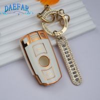 gthrrftdb Gold TPU Car Remote Key Case Cover Shell for BMW E90 E60 E70 E87 3 5 6 Series M3 M5 X1 X5 X6 Z4 E71 E72 E88 E89 E91 E92 Keychain