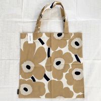 พร้อมส่ง T.27.n Marimekko tote bag สีเบจ หายากมาก ของแท้100% มีป้ายแท็ก (กระเป๋าผ้า,ถุงผ้า,ถุงผ้าลดโลกร้อน,มาริเมกโกะ)