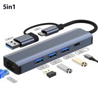 USB อะแดปเตอร์อีเทอร์เน็ต1000/100Mbps USB3.0ฮับ RJ45 Lan สำหรับแล็ปท็อป PC กล่อง Mi Macbook Windows การ์ดเน็ตเวิร์กฮับ USB-C