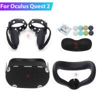 ชุดฝาครอบป้องกันซิลิโคนสำหรับ Oculus Quest 2 Touch Controller Shell พร้อมสายคล้องคอ Handle Grip ชุดหูฟัง VR อุปกรณ์เสริม