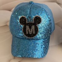 Topi Budak Kanak Kanak Lelaki Perempuan Kids Boys Girls Cartoon Mickey Pattern Sequined Baseball Hat Sunscreen Breathable Version Mesh Caps