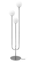 SIMRISHAMN Floor lamp, chrome-plated/opal white glass+LED bulb E14 470 lumen, globe opal white