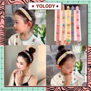 Bờm tóc Yolody băng đô dán tóc mái đính họa tiết cho bé xinh