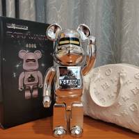 เล่นน้ำ Bearbrick 400% Kongshanji 2nd Generation Electroplated Gold Silver หมีรุนแรง Figurines บล็อกตุ๊กตาหมี Decoratio