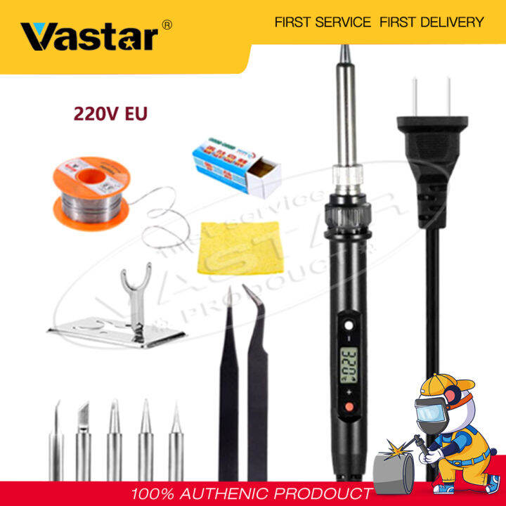 Vastar 220V 80W LCD Electric Soldering Iron 110V Adjustable Temperature
