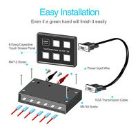 MICTUNING Advanced 6 In 1 Touch Screen Switch Panel DC12-24V 6 Gang LED Slim Touch Control Panel Box for Car Marine Boat Caravan