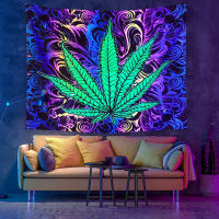 【cw】Maple Leaf Fluorescent Tapestry Mushroom Wall Hanging Mandala Tapestry Witchcraft Boho Hippie Home Decor ！