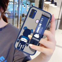 UCUC เคสโทรศัพท์เคสสำหรับ Samsung Galaxy M21 M30S ปลอกกันกระแทก Frosted กลับการ์ตูนหมีเคสใส่โทรศัพท์ Soft Edge Full ฝาครอบเลนส์ป้องกันเลนส์ Ultra Thin (สายรัดข้อมือ) เคสโทรศัพท์