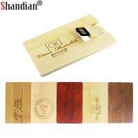 SHANDIAN fashion Bamboo and Wood Redwood wood pendrive card model usb flash drive 4GB 16GB 32GB 64GB free custom logo