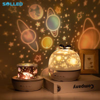 SOLLED [เด่น] USB Starry Sky Projector Night Light/happy Birthday LED Projection Lamp / Universe Planet Cartoon Pattern LED Projection Lamp Room Decoration Kids Baby Gifts