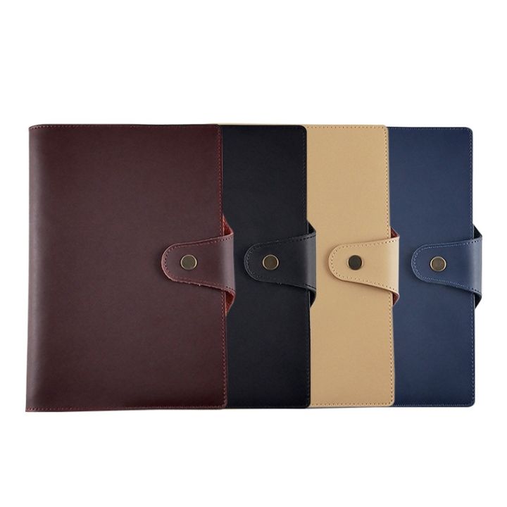 cod-cross-border-spot-multi-color-customizable-with-gold-buttons-genuine-leather-a5-notebook-wholesale