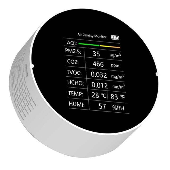 CO2 Meter PM2.5 TVOC CO2 HCHO Temperature Humidity AQI Detector Air
