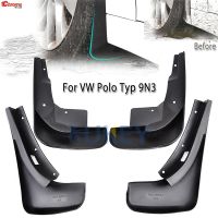 สำหรับ Volkswagen VW Polo Mk4 9N3รถ Mud Flap Mudflaps Splash Guard ด้านหน้าด้านหลัง Mudguards Molded สกปรกกับดัก Fender 2005 -2008 2009