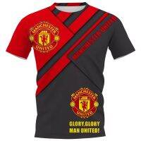 2023 NewManchester United เสื้อฟุตบอลทีม3D พิมพ์เสื้อยืดคอกลม Pullovers